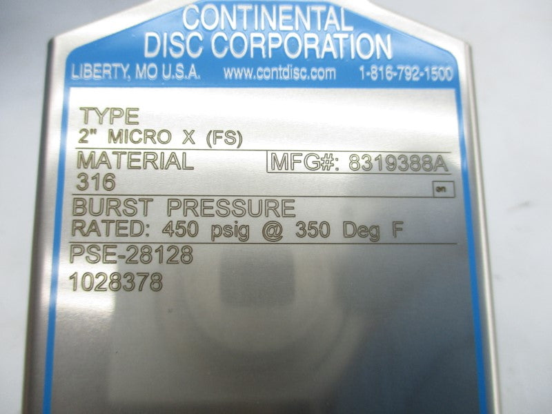 CONTINENTAL 1028378 8319388A 450PSI 2" NSMP