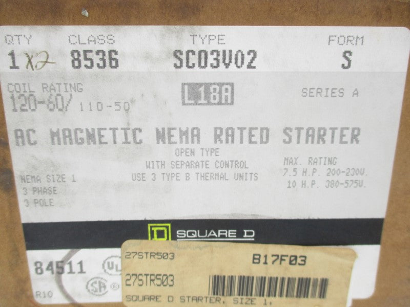 SQUARE D 8536SCO3V02 SER. A 110/120V NSMP