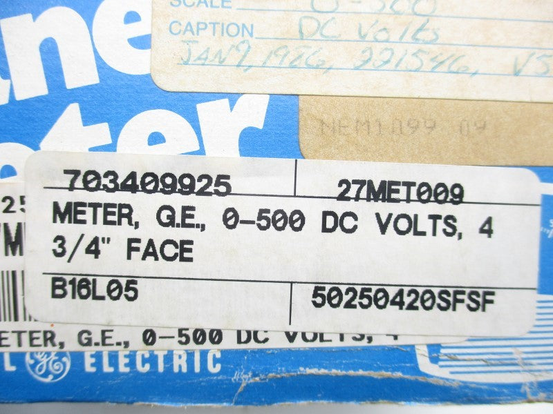 GENERAL ELECTRIC 50250420SFSF 0-500VDC 3/4" NSMP