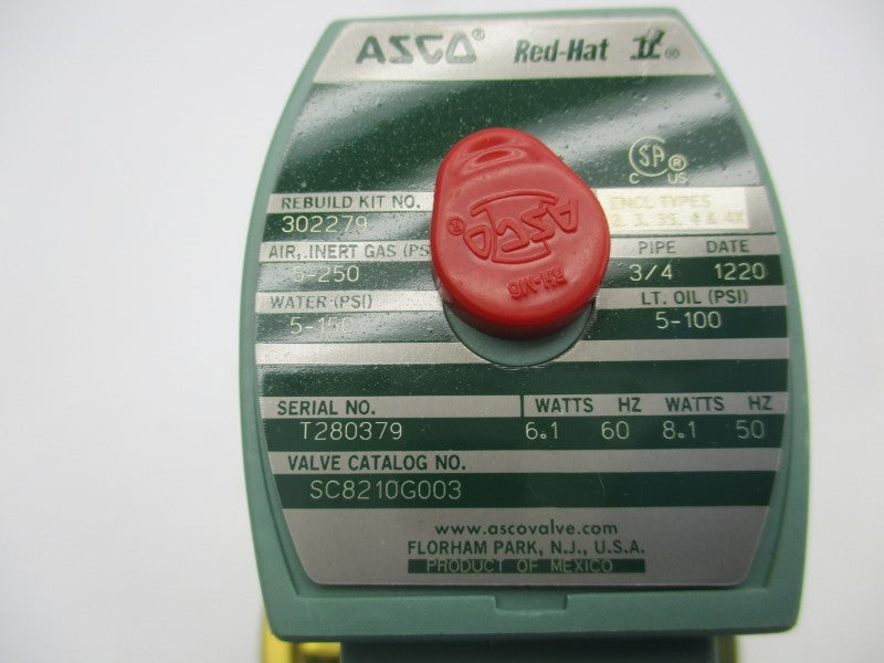 ASCO SC8210G003 110/120V 5-150PSI 3/4" NSMP