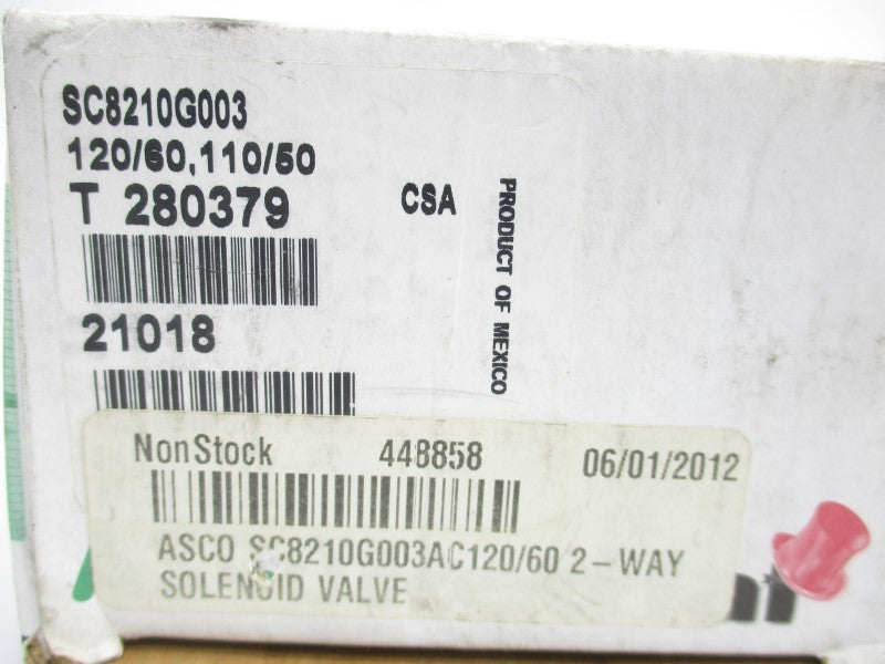 ASCO SC8210G003 110/120V 5-150PSI 3/4" NSMP