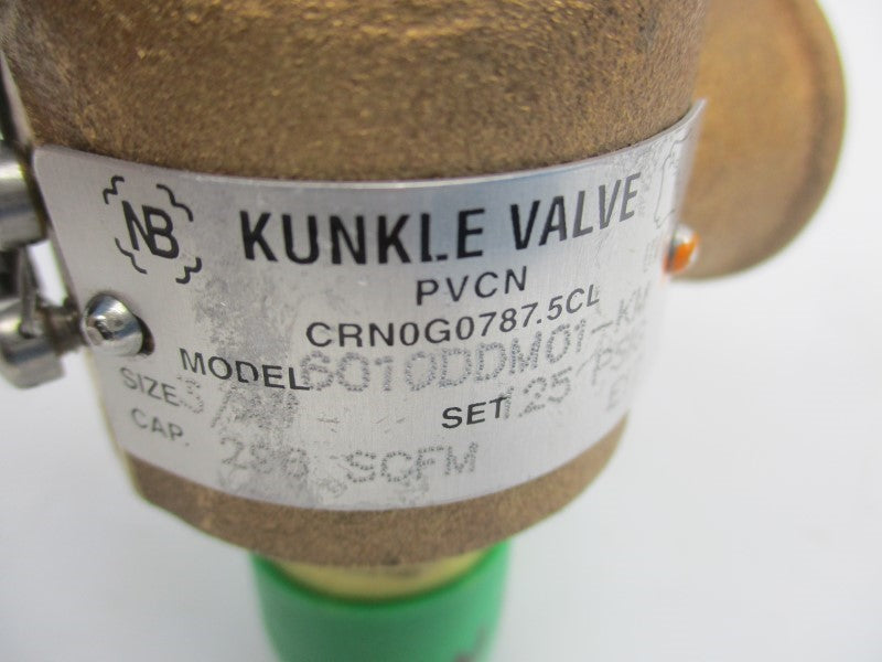 KUNKLE VALVE 6010DDM01-KM 125PSI 3/4" NSNP
