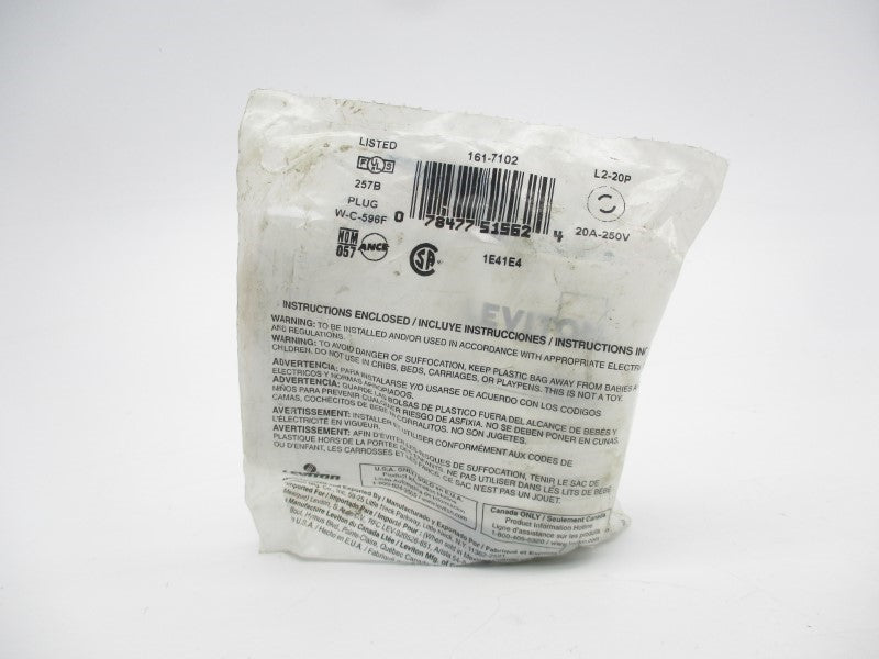 LEVITON L2-20P 161-7102 250V 20A NSMP