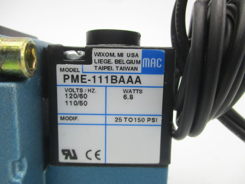 MAC 6512B-000-PM-111BA 110/120V 25-150PSI NSNP