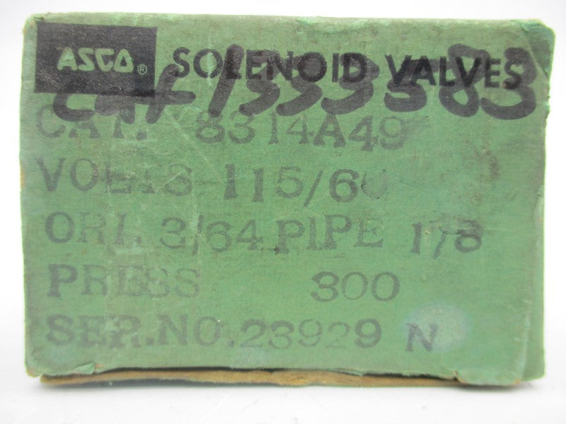 ASCO 8314A49 115V 300PSI 1/8" NSMP