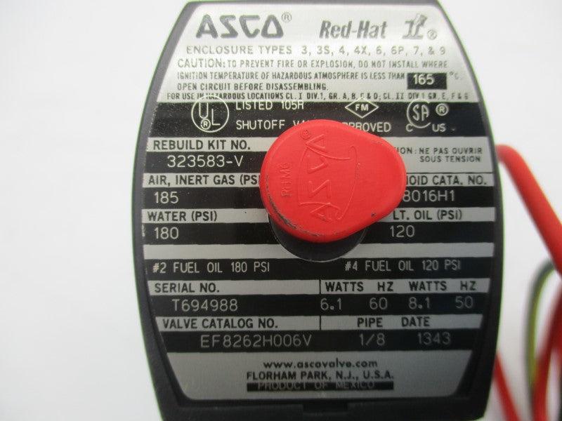 ASCO EF8262H006V 120V 180PSI 1/8" NSNP