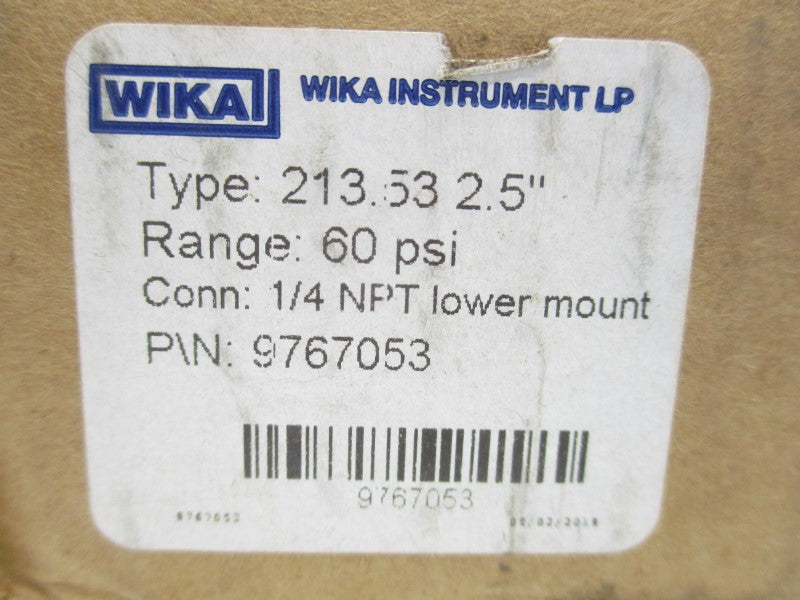 WIKA 9767053 0-60PSI 1/4" NSMP
