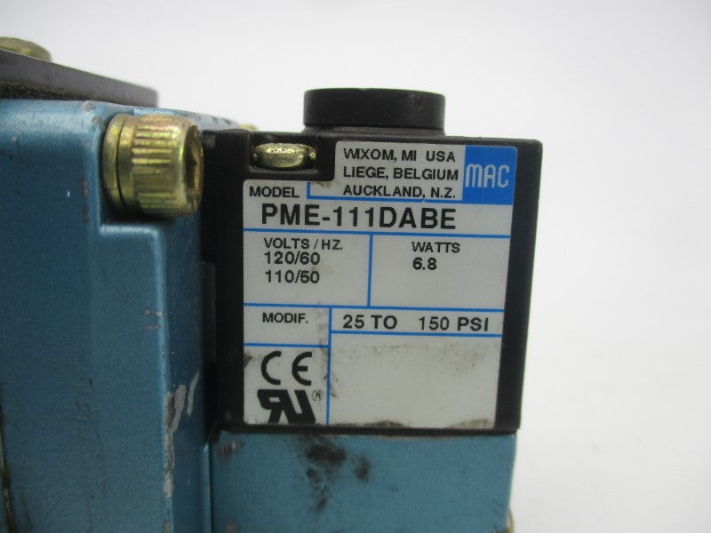 MAC 6511B-000-PM-111DA 110/120V 25-150PSI UNMP