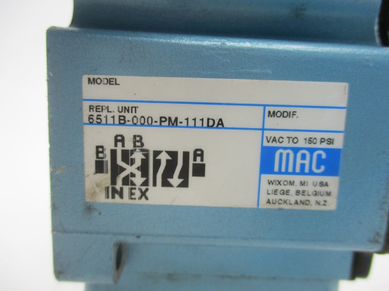 MAC 6511B-000-PM-111DA 110/120V 25-150PSI UNMP