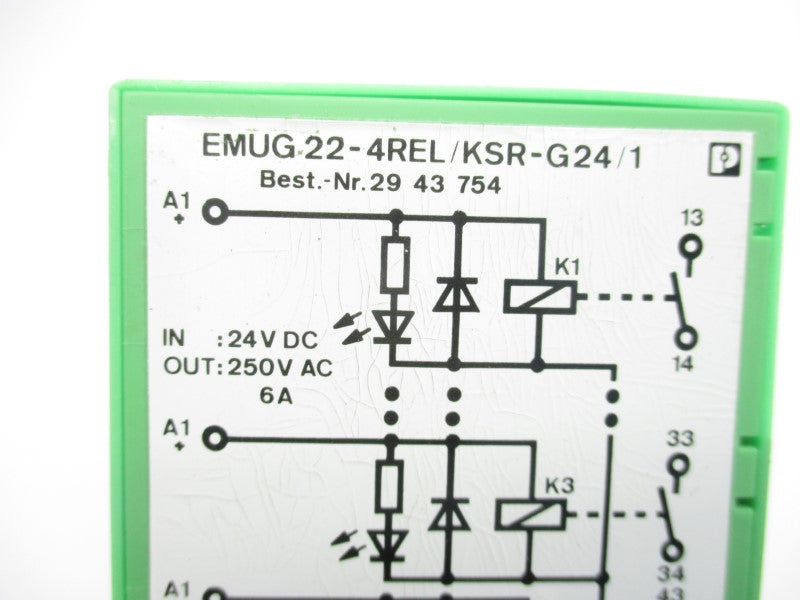 PHOENIX CONTACT EMUG22-4REL/KSR-G24/1 2943754 24VDC NSNP