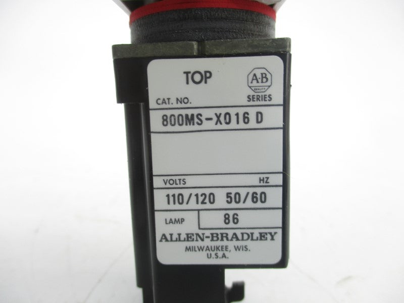 ALLEN BRADLEY 800MS-X016 SER. D 110/120V NSMP