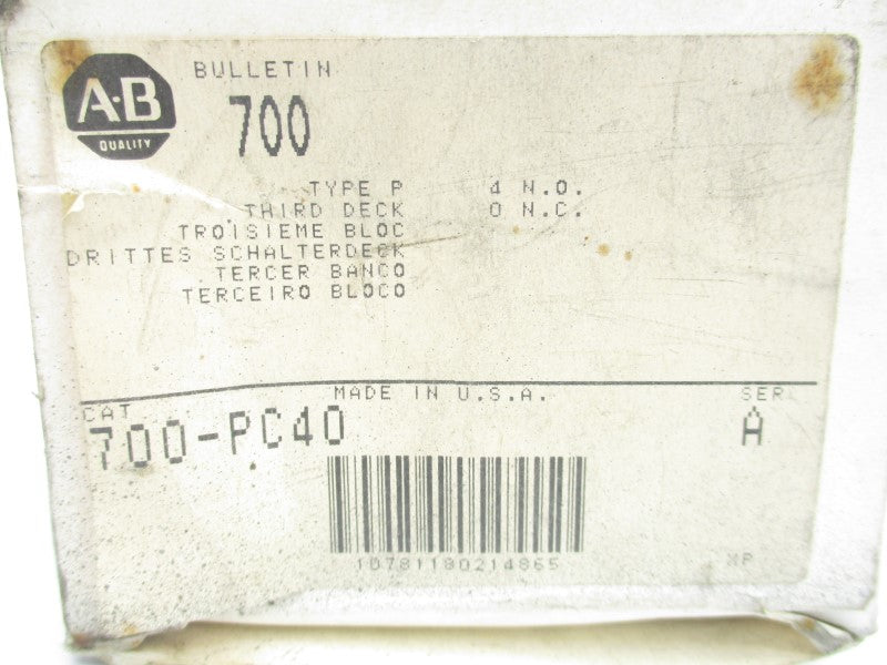 ALLEN BRADLEY 700-PC40 SER. A (WH) NSMP