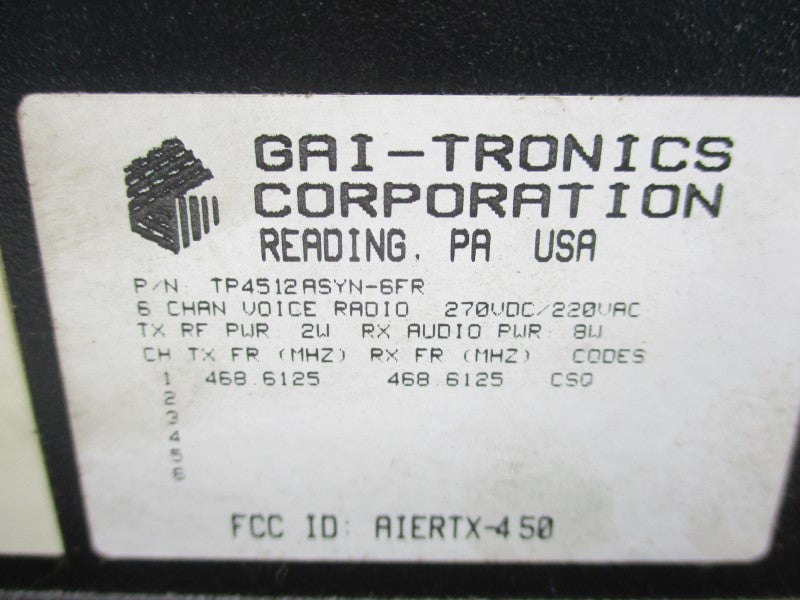 GAI TRONICS TP4512ASYN-6FR 220VAC NSNP