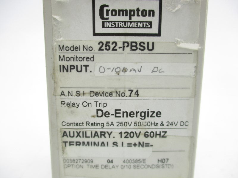 CROMPTON INSTRUMENTS 252-PBSU 250V 5A UNMP