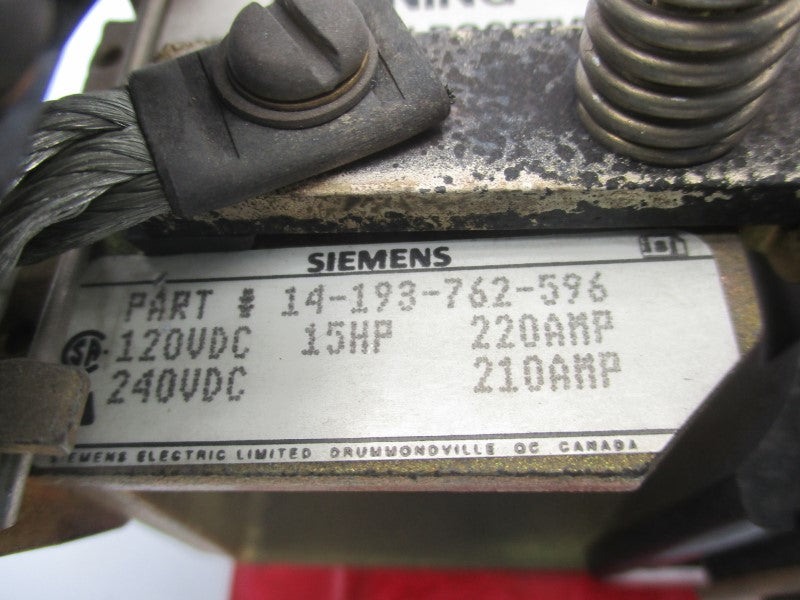SIEMENS 14-193-762-596 120/240VDC 220/210A NSNP