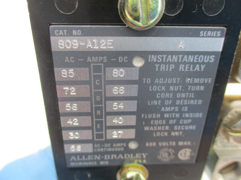 ALLEN BRADLEY 809-A12E SER. A 600V 56A (BR/WH) NSMP