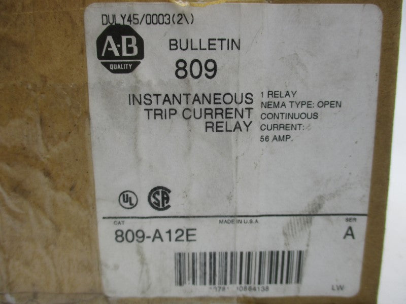 ALLEN BRADLEY 809-A12E SER. A 600V 56A (BR/WH) NSMP