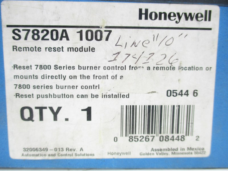 HONEYWELL S7820A-1007 12VDC NSMP