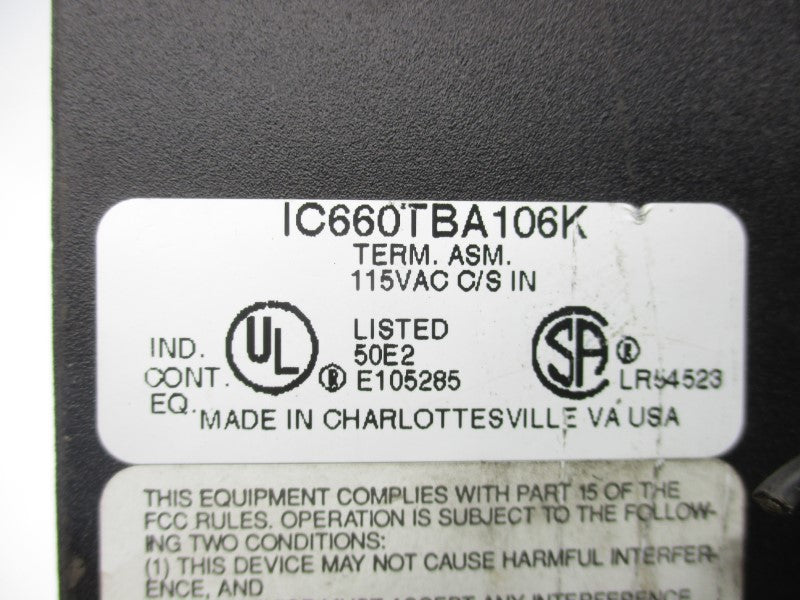 FANUC IC660TBA106K IC660BBA106 120VAC .25A UNMP