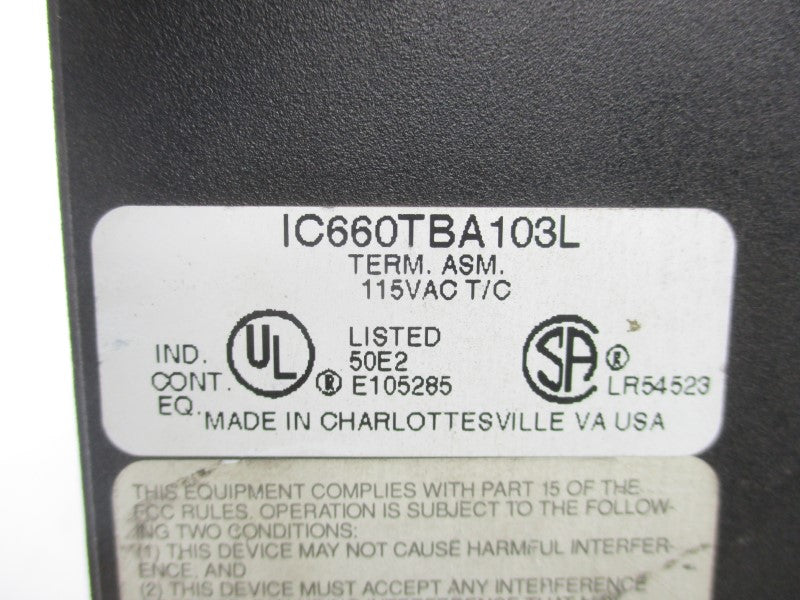 FANUC IC660TBA103L IC660BBA103 115V .1A UNMP