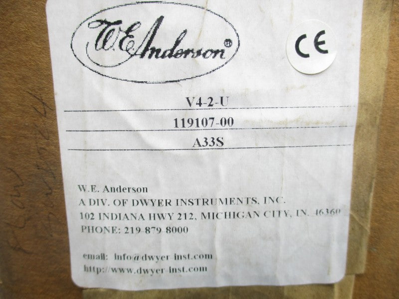 W.E. ANDERSON V4-2-U 125/250VAC 10A NSMP