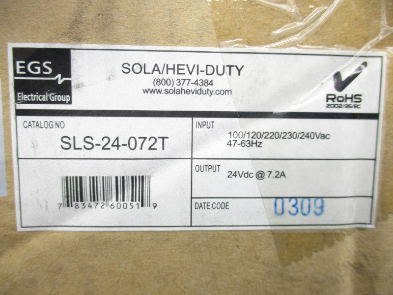 SOLA SLS-24-072T 240VAC 1.8A NSMP
