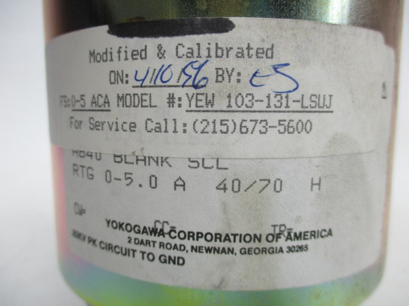 YOKOGAWA YEW103-131-LSUJ 0-5000ACA NSNP
