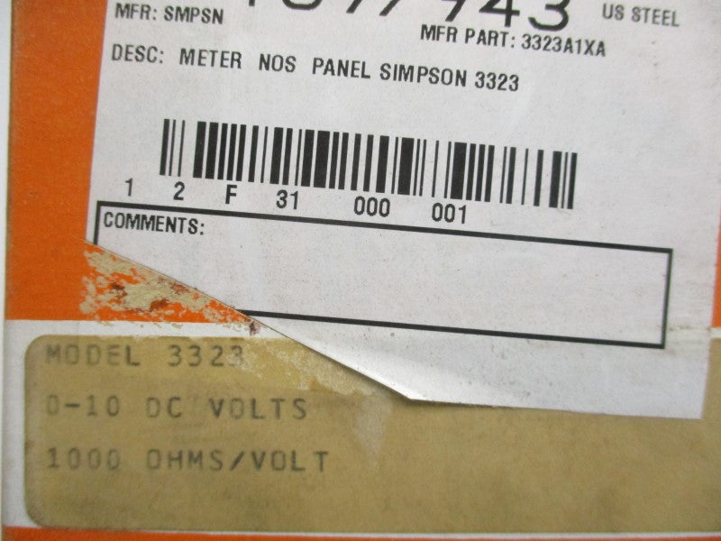 SIMPSON 3323A1XA 3323 0-100VDC NSMP