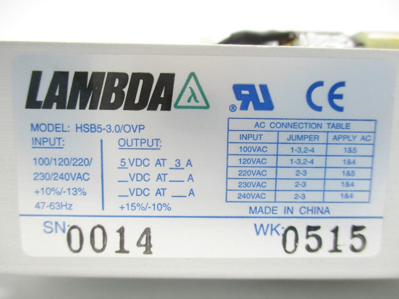 LAMBDA HSB5-3.0/OVP 230/240VAC NSMP