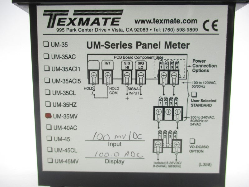 TEXMATE UM35MV/CN-PUSHUM 100MV/DC NSMP