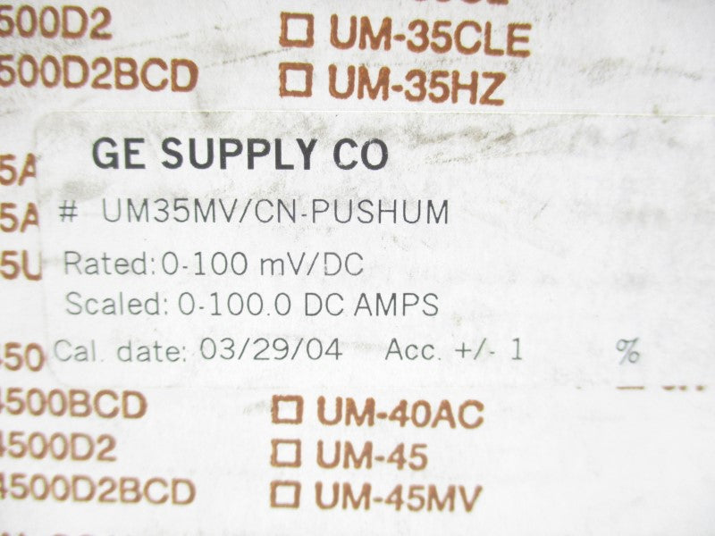 TEXMATE UM35MV/CN-PUSHUM 100MV/DC NSMP