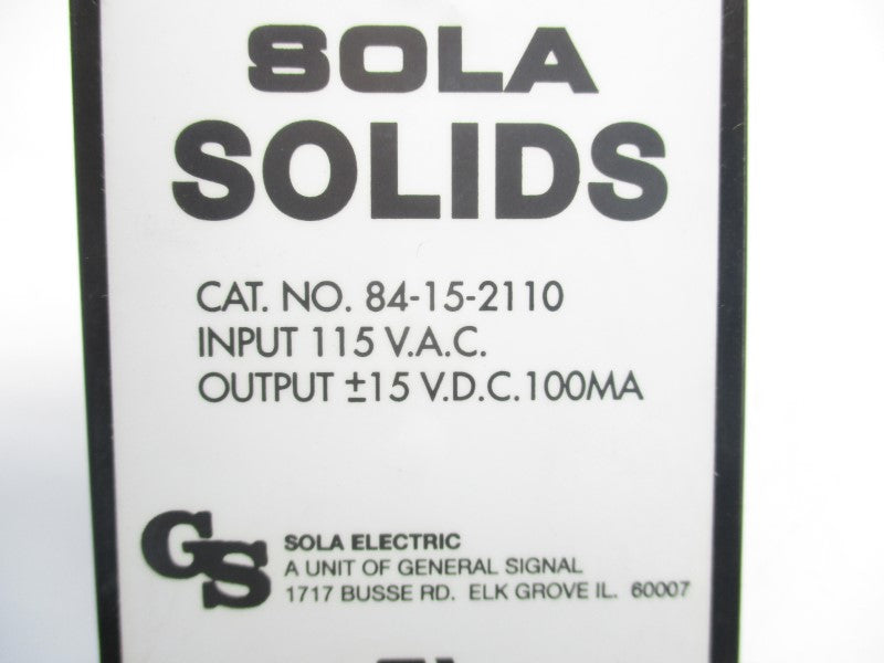 SOLA ELECTRIC 84-15-2110 115VAC NSNP
