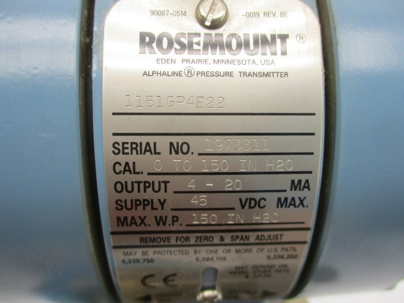 ROSEMOUNT 1151GP4E22 45VDC NSNP