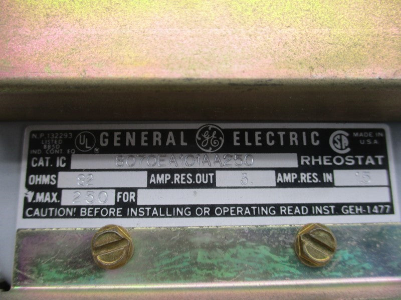 GENERAL ELECTRIC 8070EA101AA250 250V 1.5A UNMP