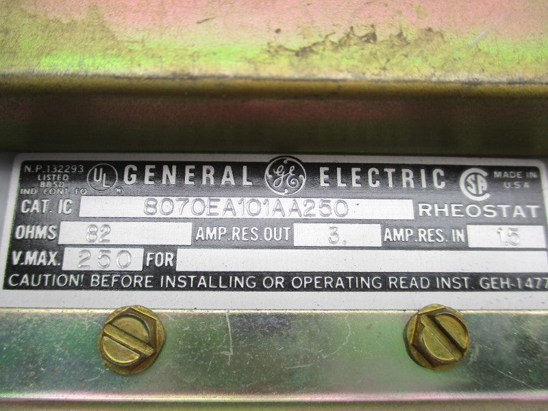GENERAL ELECTRIC 8070EA101AA250 250V 1.5A NSNP