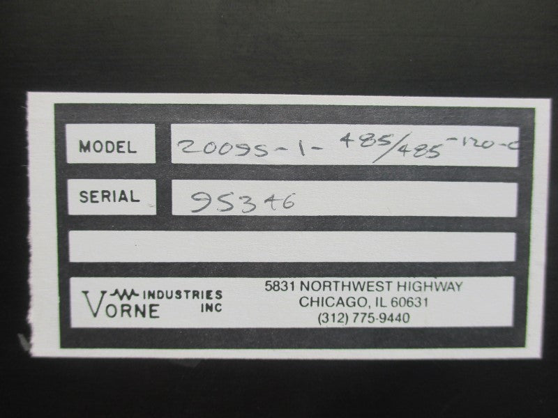 VORNE INDUSTRIES 2009S-1-485/485-120-C NSNP