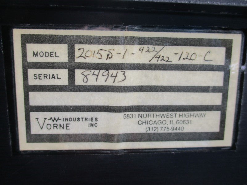 VORNE INDUSTRIES 2015S-1-422/422-120-C NSNP