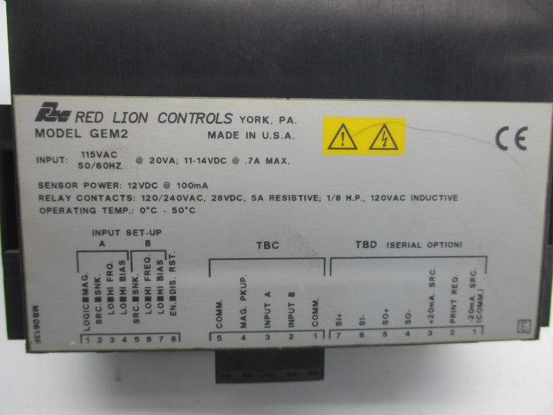 RED LION CONTROLS GEM2 115VAC UNMP