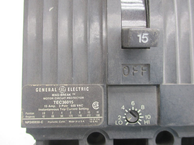 GENERAL ELECTRIC TEC36015 600VAC 15A (AS PICTURED) UNMP