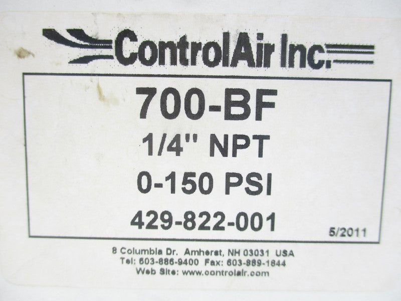 CONTROL AIR 700-BF 0-150PSI 1/4" NSMP