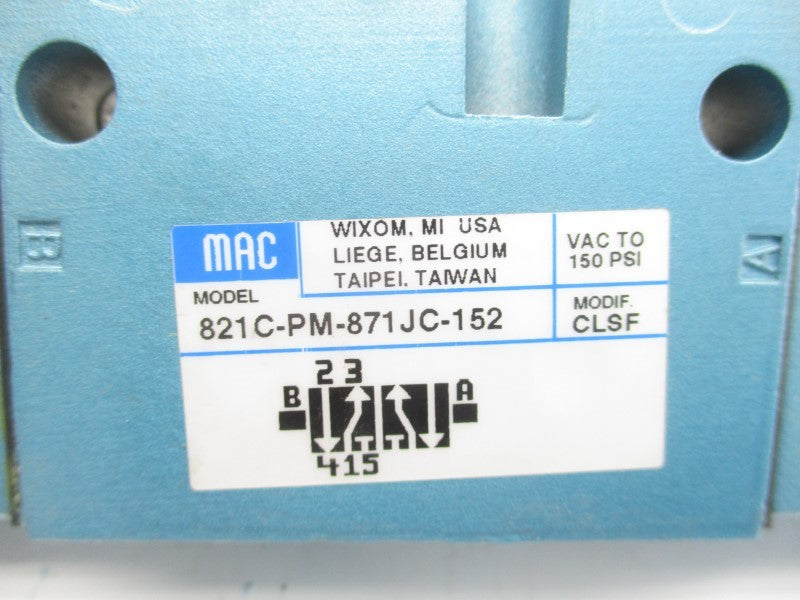 MAC 821C-PM-871JC-152 24VDC 25-150PSI NSNP