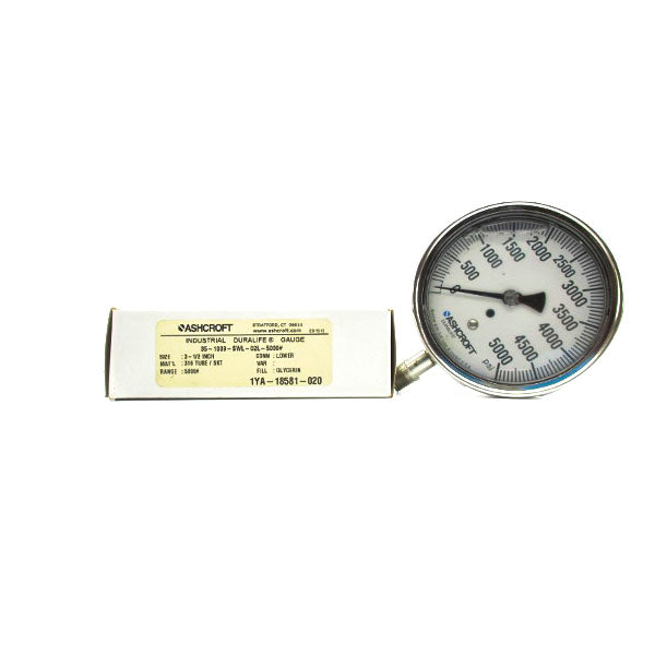 ASHCROFT 35-1009-SWL-02L-5000# 0-5000PSI 3-1/2" NSMP