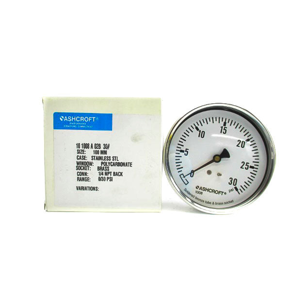 ASHCROFT 101008A02B30# 0-30PSI 100MM NSMP