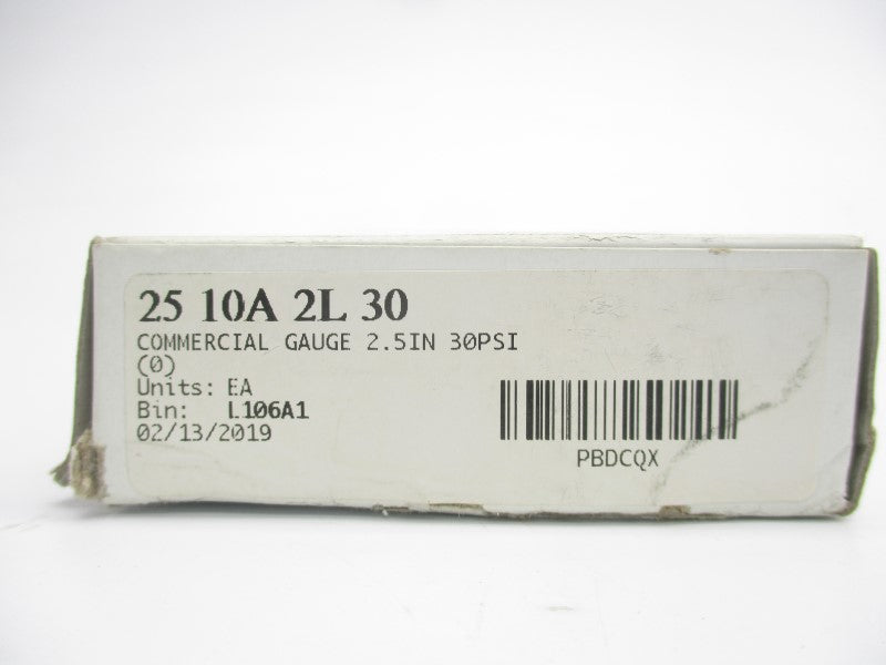 GAUGE 25-10A-2L-30 0-30PSI 2.5" NSMP