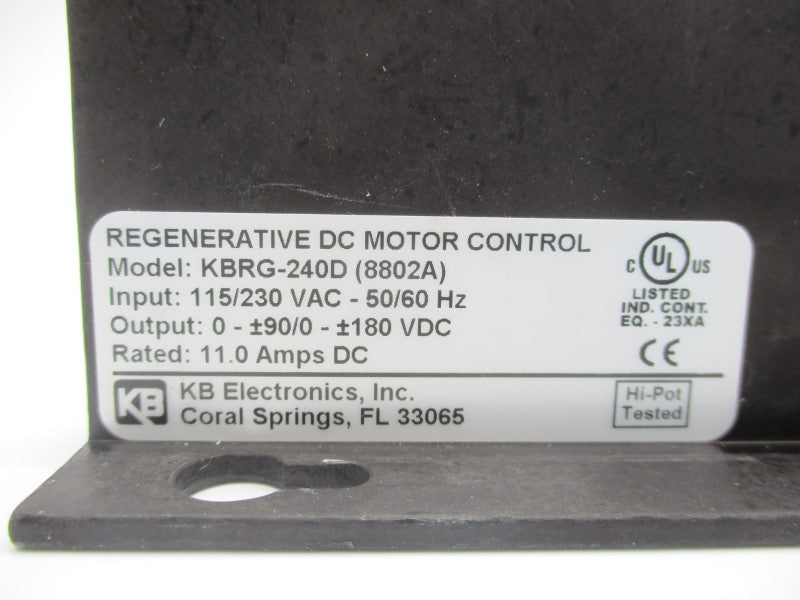 KB ELECTRONICS KBRG-240D (8802A) 115/230VAC 11.0A UNMP