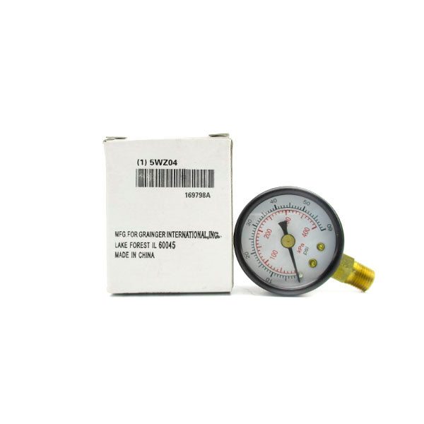 GRAINGER 5WZ04 0-60PSI 1-1/2" NSMP