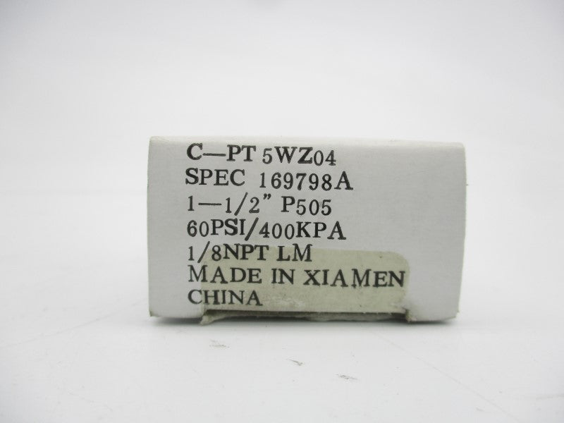 GRAINGER 5WZ04 0-60PSI 1-1/2" NSMP