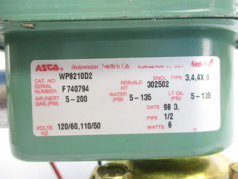 ASCO WP8210D2 110/120V 5-135PSI 1/2" NSNP