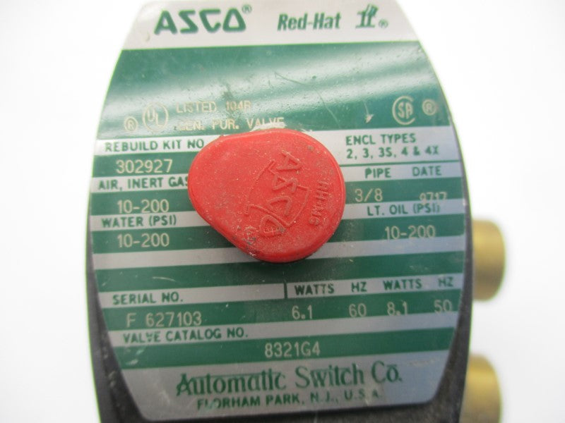 ASCO 8321G4 110/120V 10-200PSI 3/8" NSNP