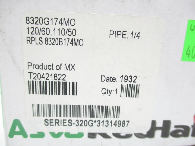 ASCO 8320G174MO 110/120V 100PSI 1/4" NSMP